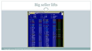 Big seller lifts
Copyright 2012 BIDHITTER HOLDINGS LLC
 