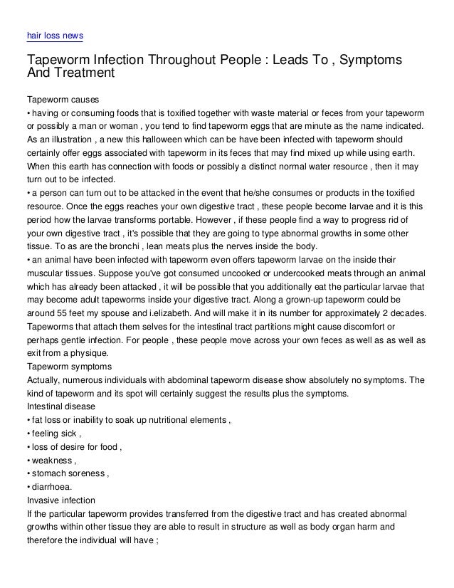 Tapeworm Infection Throughout People _ Leads To , Symptoms And Treatment
