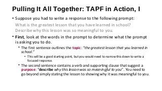 Making a Writing Plan Using TAPF | PPT