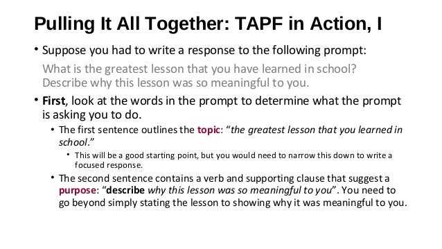 Making a Writing Plan Using TAPF | PPT