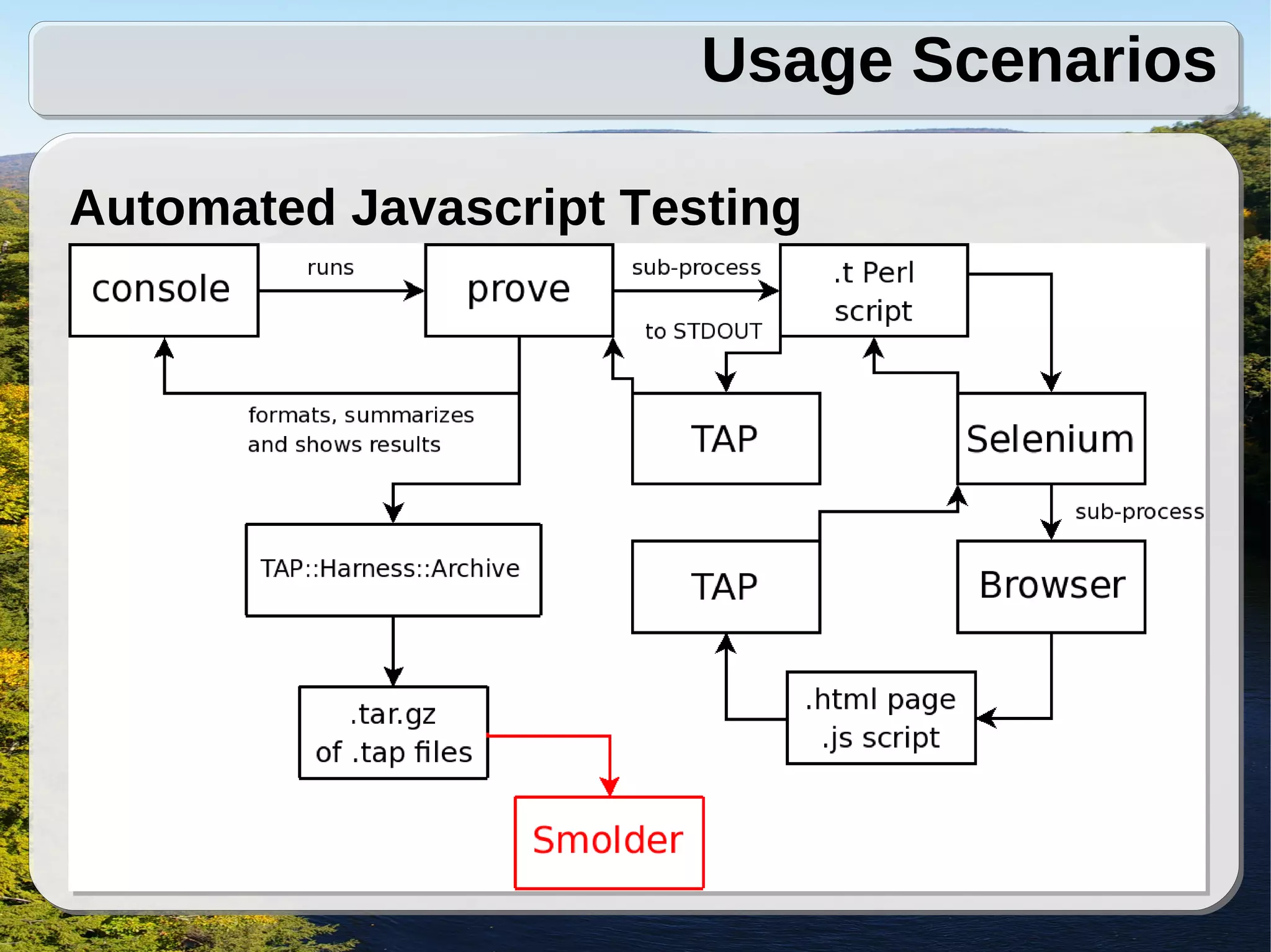 Usage Scenarios

Automated Javascript Testing
 