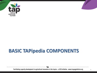 BASIC TAPipedia COMPONENTS
6
 