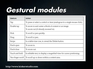 Gestural modules
 