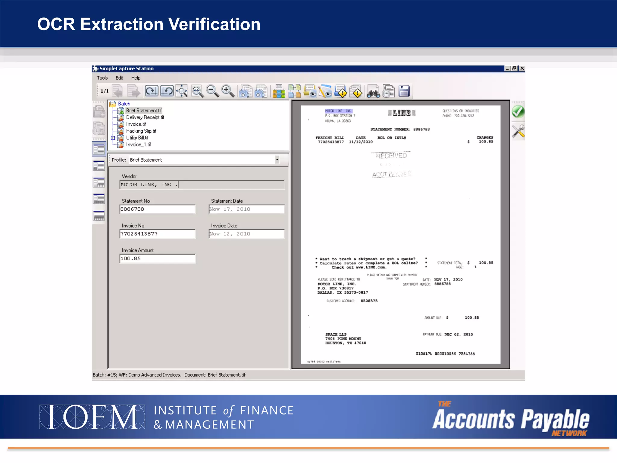 OCR Extraction Verification
 