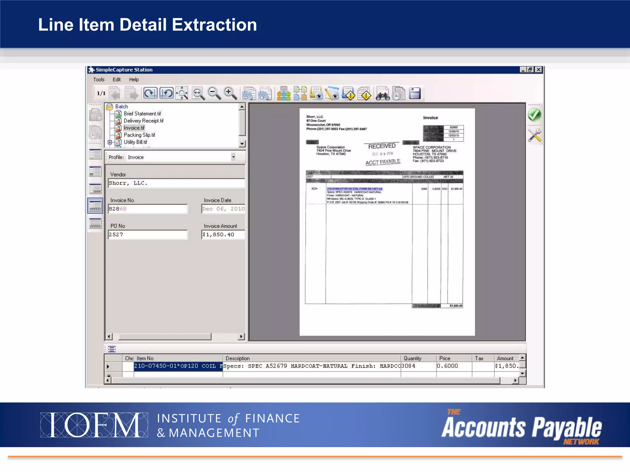 Line Item Detail Extraction
 