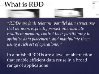Resilient Distributed DataSets - Apache SPARK | PPTX