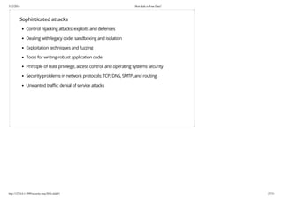 5/12/2014 How Safe is Your Data?
http://127.0.0.1:3999/security-may2014.slide#1 27/33
Sophisticated attacks
Control hijack...