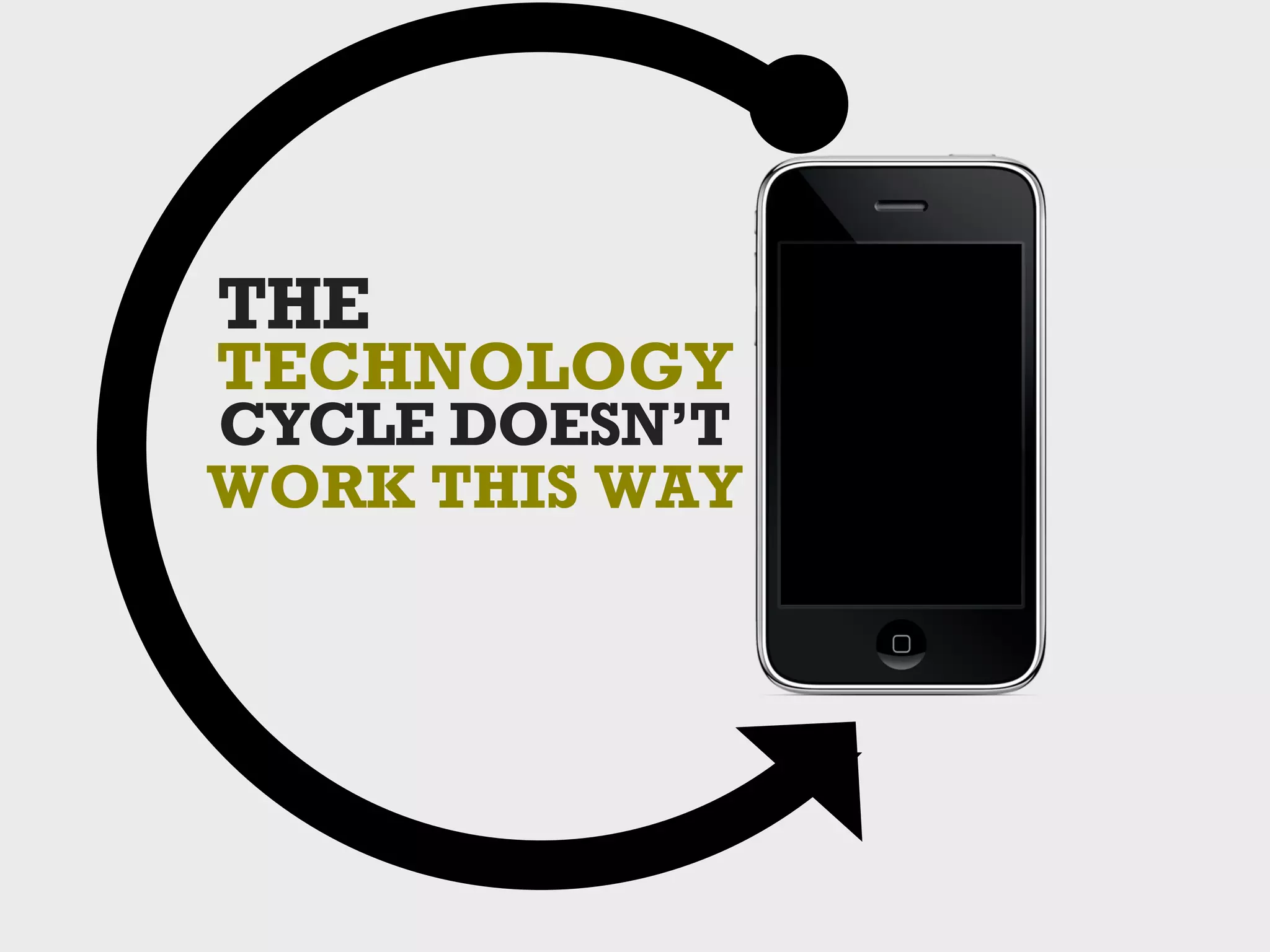 THE
TECHNOLOGY
CYCLE DOESN’T
WORK THIS WAY
 