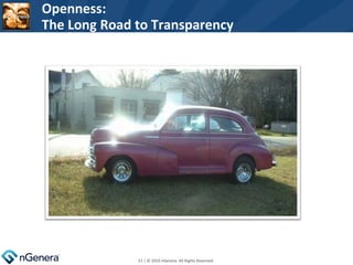 Openness: The Long Road to Transparency  | © 2010 nGenera. All Rights Reserved.  