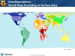 Interdependence:  World Map According to Surface Area Source:  Worldmapper  | © 2009 nGenera. All Rights Reserved.  