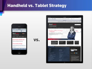 Handheld vs. Tablet Strategy




            vs.
 