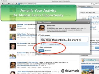 @ekivemark
You read that article.... So share it!
Amplify Your Activity  
At Almost Every Opportunity
@ekivemark
 