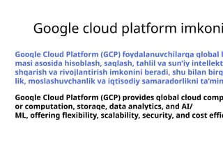 Comprehensive Overview of Google Cloud Platform Services and Features ...