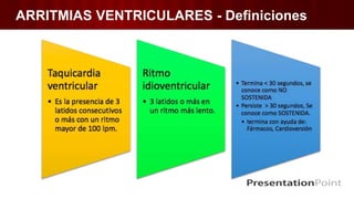 ARRITMIAS VENTRICULARES - Definiciones
 