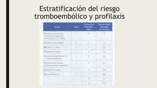 Estratificación del riesgo
tromboembólico y profilaxis
 