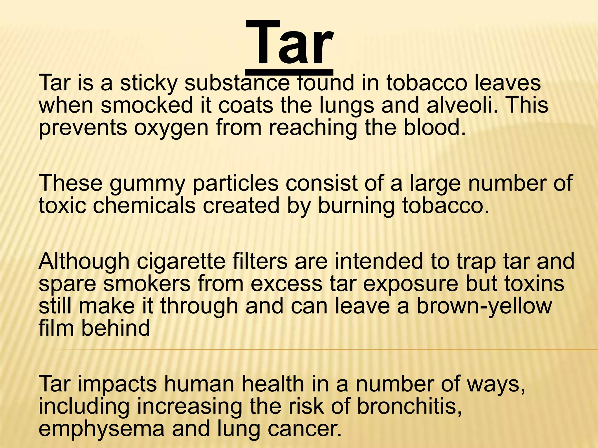 what is tar in tobacco Tar