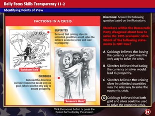 Daily Focus Skills Transparency 2 Click the mouse button or press the  Space Bar to display the answer. 