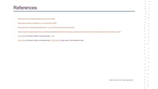 • https://www.arm.com/blogs/blueprint/aces-future-mobility
• https://www.youtube.com/watch?v=H_J41yopxvE&t=1808s
• https://www.mitre.org/sites/default/files/2021-11/pr-20-0272-tara-training-workshop.pdf
• https://capgemini-engineering.com/as-content/uploads/sites/27/2021/04/compressed_cybersecurity-in-automotive-how-to-stay-ahead-of-cyber-threats_v8.pdf
• This Photo by Unknown Author is licensed under CC BY
• This Photo by Unknown Author is licensed under CC BY-SA-NC: photo used in the introduction slide
References
*author’s intent is not “content generation”
 