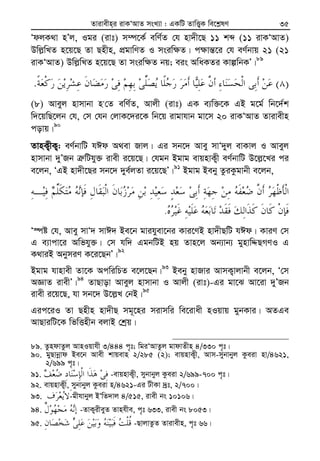 Zvivexn&i ivKÔAvZ msL¨v : GKwU ZvwË¡K we‡k−lY 35
ÔdjK_v nÕj, Igi (ivt) m¤ú‡K© ewY©Z †h nv`x‡Q 11 kã (11 ivKÔAvZ)
Dwj−wLZ n‡q‡Q Zv Qnxn, cÖgvwYZ I msiw¶Z| c¶vš—‡i †h eY©bvq 21 (21
ivKÔAvZ) Dwj−wLZ n‡q‡Q Zv msiw¶Z bq; eis AwaKZi KvíwbKÕ|89
)(.
(8) Aveyj nvmvbv n'†Z ewY©Z, Avjx (ivt) GK e¨w³‡K GB g‡g© wb‡`©k
w`‡qwQ‡jb †h, †m †hb †jvK‡`i‡K wb‡q ivgvhvb gv‡m 20 ivKÔAvZ Zvivexn
covq|90
ZvnK¡xK¡: eY©bvwU hCd A_ev Rvj| Gi mb‡` Avey mvÔ`yj evKvj I Aveyj
nvmvbv `yÕRb Î“wUhy³ ivex i‡q‡Q| †hgb Bgvg evqnvK¡x eY©bvwU D‡j−‡Li ci
e‡jb, ÔGB nv`x‡Qi mb‡` `ye©jZv i‡q‡QÕ|91
Bgvg Beby ZziKzgvbx e‡jb,
.
Ô¯úó †h, Avey mvÔ` mvC` Be‡b gvihyev‡bi Kvi‡YB nv`xQwU hCd| KviY †m
G e¨vcv‡i Awfhy³| †m hw` GgbwUB nq Zvn‡j Ab¨vb¨ gynvwÏQMYI G
K_viB AbymiY K‡i‡QbÕ|92
Bgvg hvnvex Zv‡K AcwiwPZ e‡j‡Qb|93
Beby nvRvi AvmK¡vjvbx e‡jb, Ô†m
AÁvZ ivexÕ|94
ZvQvov Aveyj nvmvbv I Avjx (ivt)-Gi gv‡S Av‡iv `yÕRb
ivex i‡q‡Q, hv mb‡` D‡j−L †bB|95
Gic‡iI Zv Qnxn nv`xQ mg~‡ni mivmwi we‡ivax nIqvq gybKvi| AZGe
AvQviwU‡K wfwËnxb ejvB †kªq|
89. ZzndvZzj AvnIqvhx 3/444 c„t; wgiÔAvZzj gvdvZxn 4/330 c„t|
90. gyQvbœvd Be‡b Avex kvqevn 2/285 (2); evqnvK¡x, Avm-mybvbyj Kzeiv nv/4621,
2/699 c„t|
91. -evqnvK¡x, mybvbyj Kzeiv 2/699-700 c„t|
92. evqnvK¡x, mybvbyj Kzeiv n/4621-Gi UxKv `ªt, 2/700|
93. -gxhvbyj BÔwZ`vj 4/515, ivex bs 10106|
94. -ZvK¡ixeyZ Zvnhxe, c„t 633, ivex bs 8053|
95. -QvjvZzZ Zvivexn, c„t 66|
 
