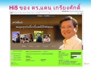 Hi5 ของ ดร.แดน เกรีย งศัก ดิ์
เจริญ วงศ์ษ ัก ดิ์
 