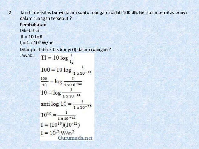 Contoh Soal Taraf Intensitas Bunyi