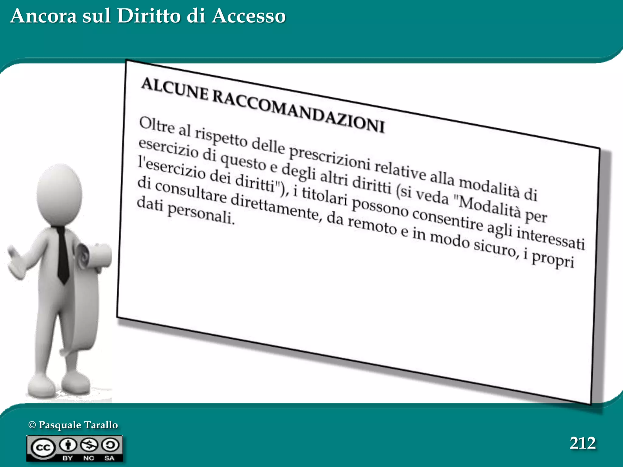 © Pasquale Tarallo
212
Ancora sul Diritto di Accesso
 