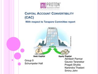 Capital Account Convertibility(CAC) With respect to Tarapore Committee report GauravTaranekar 09PR001012B067 