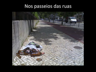 Nos passeios das ruas
 