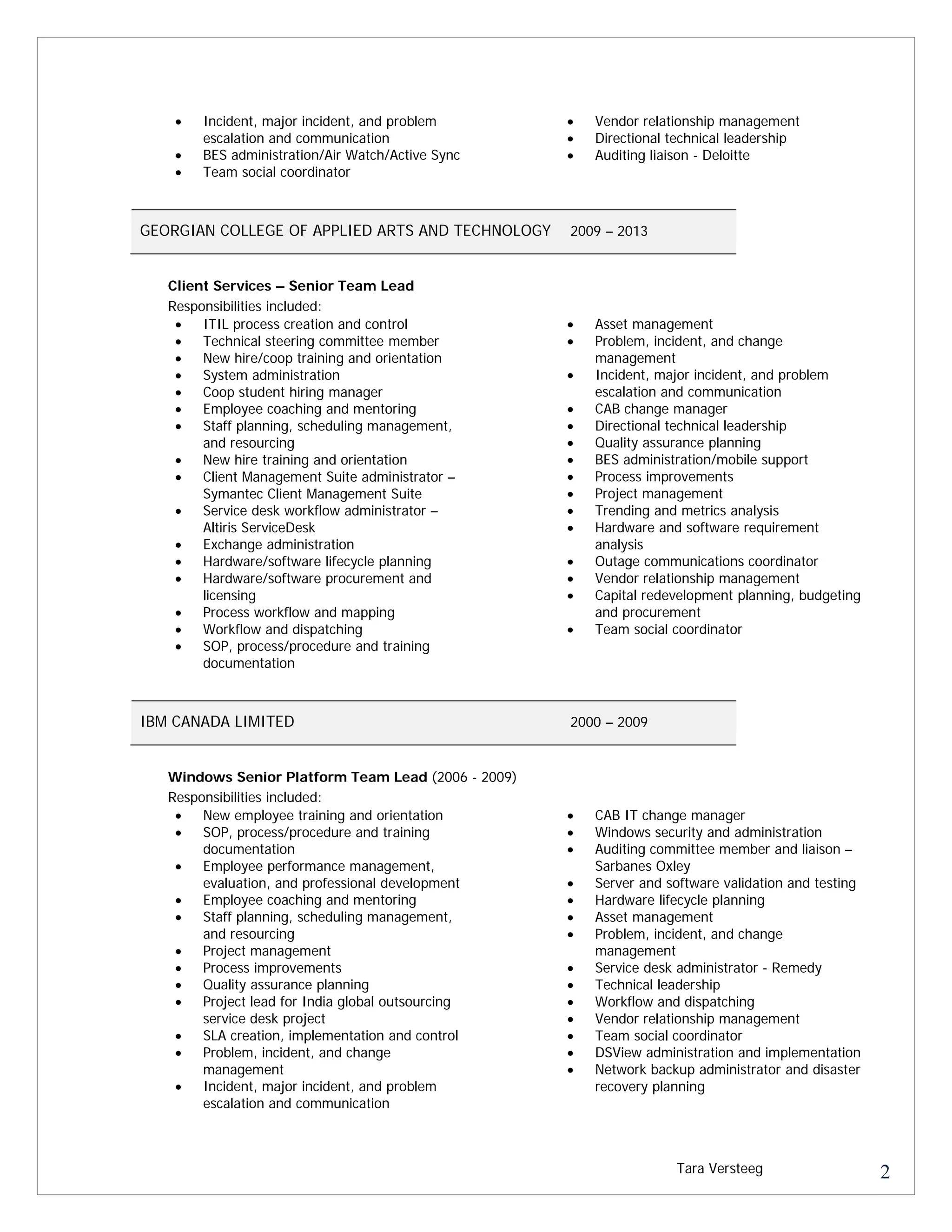 Tara Versteeg - Resume | PDF
