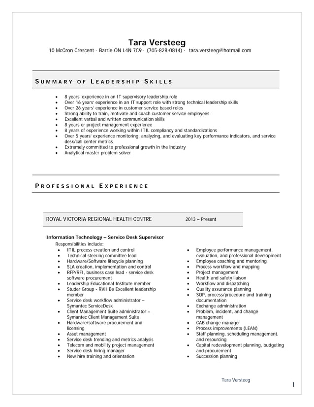 Tara Versteeg - Resume | PDF
