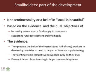   The role of livestock in achieving the SDGs