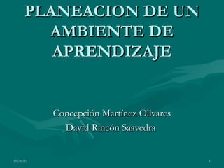 PLANEACION DE UN AMBIENTE DE APRENDIZAJE Concepción Martínez Olivares David Rincón Saavedra  21/10/11 