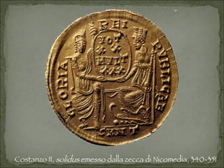 Costanzo II,  solidus  emesso dalla zecca di Nicomedia, 340-351  