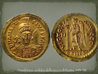 Teodorico,  solidus  della zecca di Roma, 493-518 