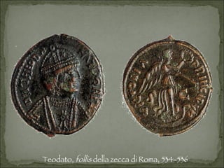 Teodato,  follis  della zecca di Roma, 534-536 