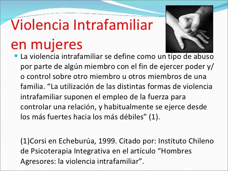 Violencia Intrafamiliar en mujeres