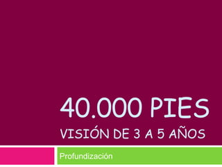 40.000 PIES VISIÓN DE 3 A 5 AÑOS Profundización 