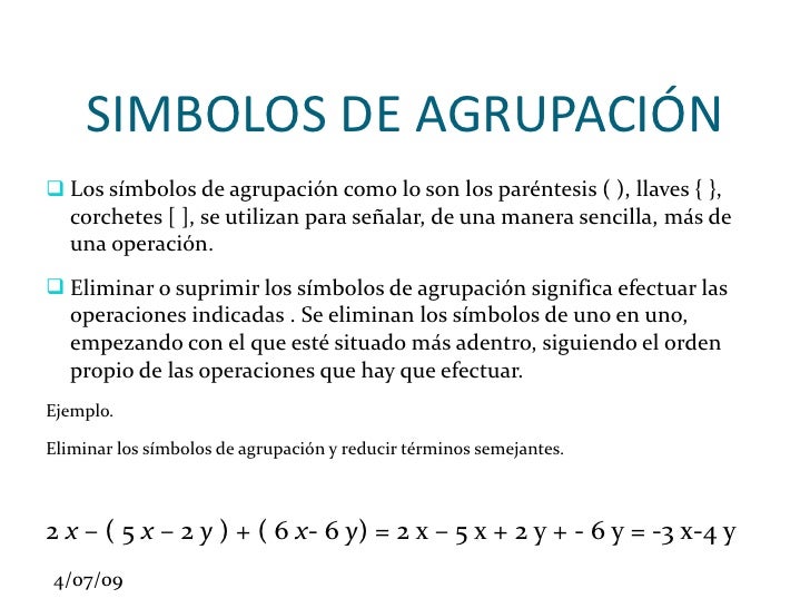 Signos De Operacion Relacion Y Agrupacion Gufa