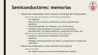 Semiconductores: memorias
 
