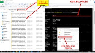 RUTA DEL DRIVER
PESO TOTAL DE LA
CARPETA
Carpeta que
contiene los
drivers
 