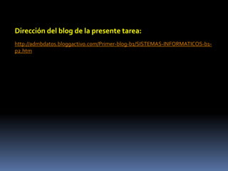 ExtensionesEl espacio se asigna a un segmento mediante extensiones.• Una o más extensiones componen un segmento.o Cuando se crea un segmento, éste está formado, como mínimo, por una extensión.o A medida que el segmento va creciendo, se le agregan extensiones.o El DBA puede agregar extensiones a un segmento manualmente.• Una extensión es un juego de bloques Oracle contiguos.• Una extensión no puede abarcar archivos de datos y, por tanto, debe existir en un archivo de datos.Bloques de DatosOracle Server gestiona el espacio de almacenamiento de los archivos de datos en unidades llamadas bloques Oracle o bloques de datos.• Con el mayor nivel de granularidad posible, los datos de una base de datos Oracle se almacenan en bloques de datos.• Los bloques de datos Oracle son las unidades de almacenamiento más pequeñas que Oracle Server puede asignar, leer o escribir.• Un bloque de datos se corresponde con uno o más bloques del sistema operativo asignados desde un archivo de datos existente.• El tamaño de bloque de datos estándar de cada base de datos Oracle lo especifica el parámetro de inicialización DB_BLOCK_SIZEcuando se crea la base de datos.• El tamaño del bloque de datos debería ser múltiplo del tamaño del bloque del sistema operativo para evitar operaciones de E/S innecesarias.• El tamaño máximo del bloque de datos depende del sistema operativo.