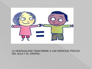LA DESIGUALDAD TRASCIENDE A LOS ESPACIOS FÍSICOS
DEL AULA Y EL CENTRO.
 