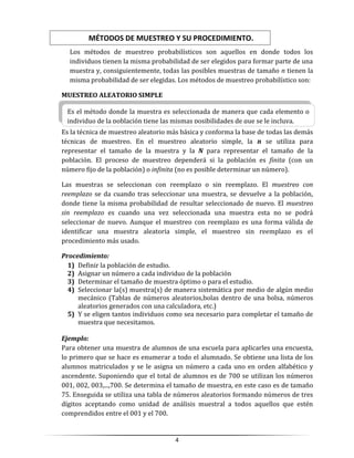 Metodos de muestreo, ejercicios y su procedimiento (1)