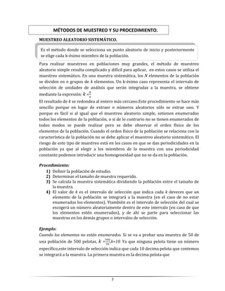 Metodos de muestreo, ejercicios y su procedimiento (1)