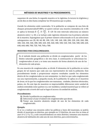 Metodos de muestreo, ejercicios y su procedimiento (1)