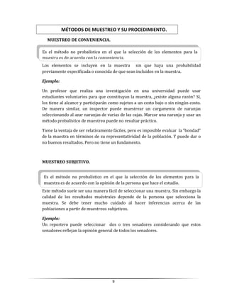 Metodos de muestreo, ejercicios y su procedimiento (1)