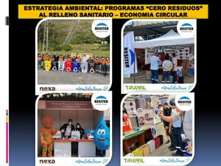 ESTRATEGIA AMBIENTAL: PROGRAMAS “CERO RESIDUOS”
AL RELLENO SANITARIO – ECONOMIA CIRCULAR
 