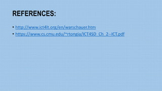 REFERENCES:
• http://www.ict4lt.org/en/warschauer.htm
• https://www.cs.cmu.edu/~rtongia/ICT4SD_Ch_2--ICT.pdf
 