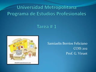 Samiaelís Berríos Feliciano
COIS 202
Prof. G. Viruet

 