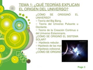 origen del universo y de la vida | PPT